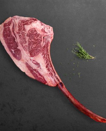Tomahawk premium de The Butcher Society, madurat 30 dies, amb l'os de la costella net