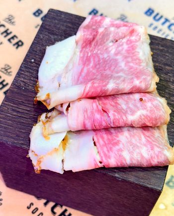 Pastrami de Wagyu japonés A5 loncheado, sobre de 100 g